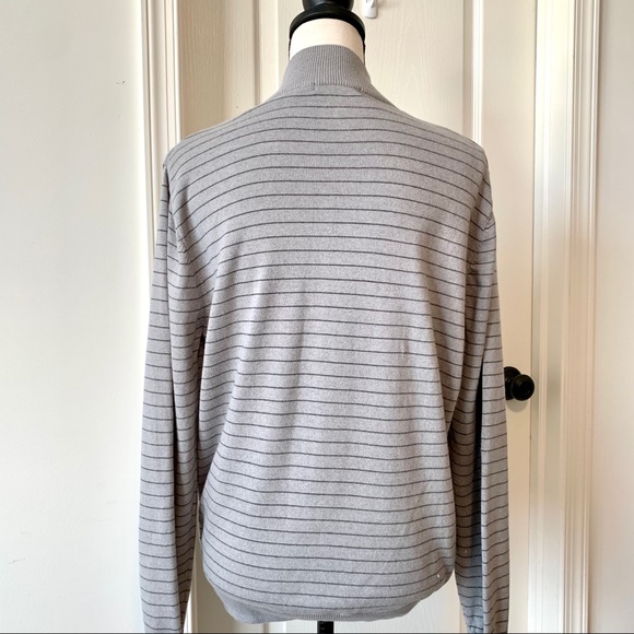VAN HEUSEN Studio 1/4 Zip Striped Sweater—SZ. Med - Picture 4 of 12